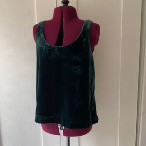 Emerald green velvet JCREW tank